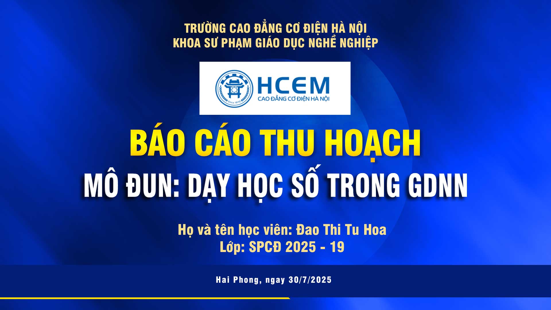 Bài thu hoạch modul: Dạy học số trong GDNN
