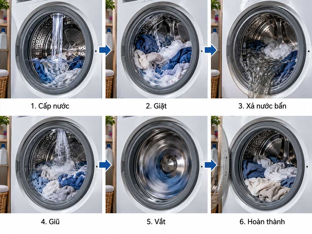 Máy giặt hoạt động như thế nào