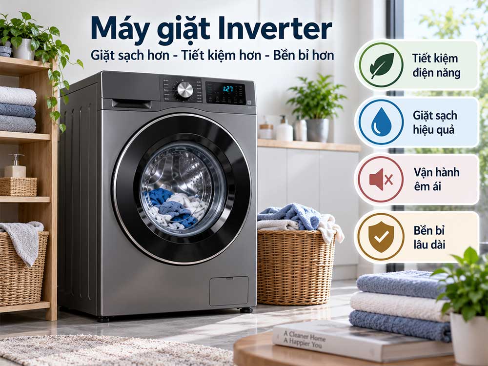 Máy giặt Inverter là gì? Có tiết kiệm điện và đáng mua không?