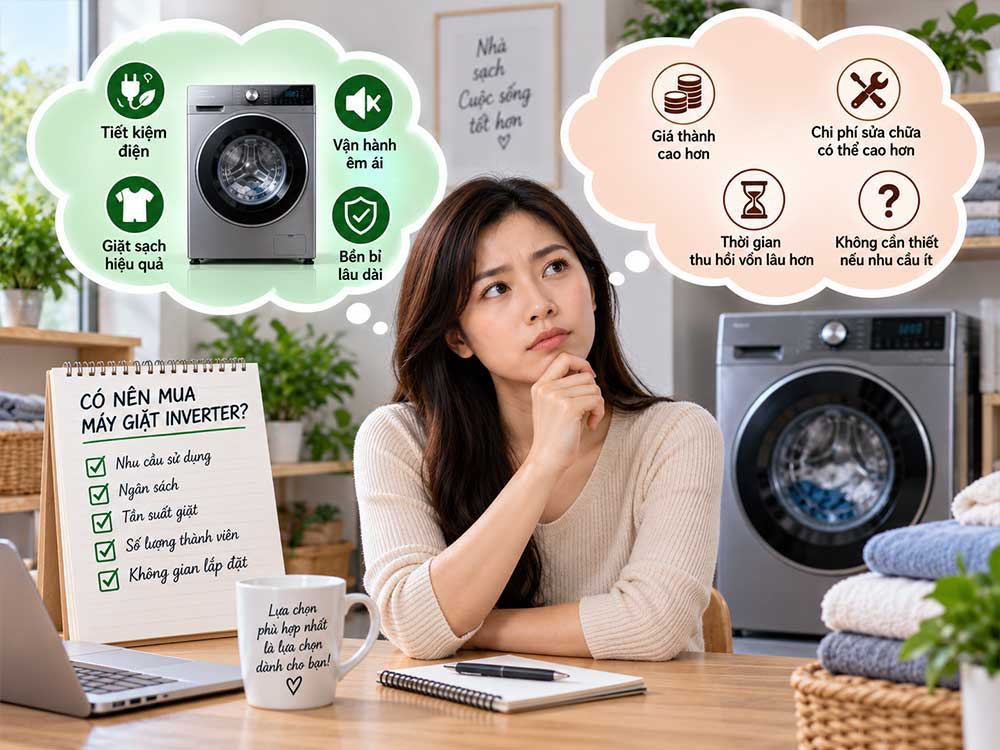 Có nên mua máy giặt Inverter không?