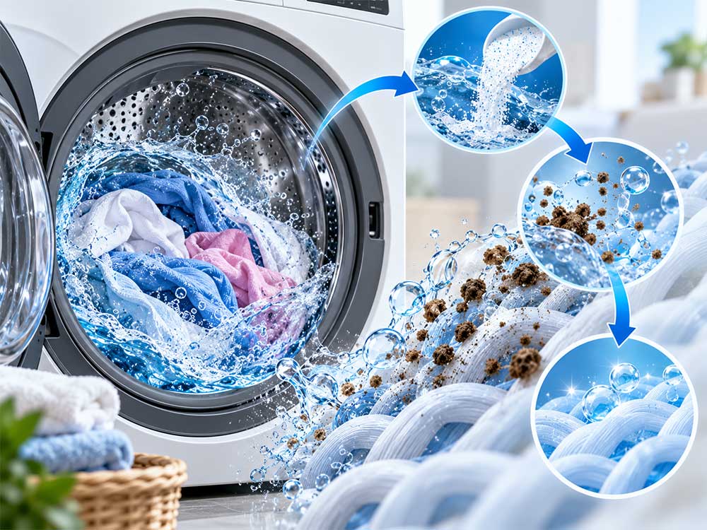 Máy giặt làm sạch quần áo như thế nào
