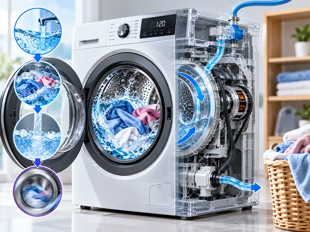 Nguyên lý hoạt động của máy giặt
