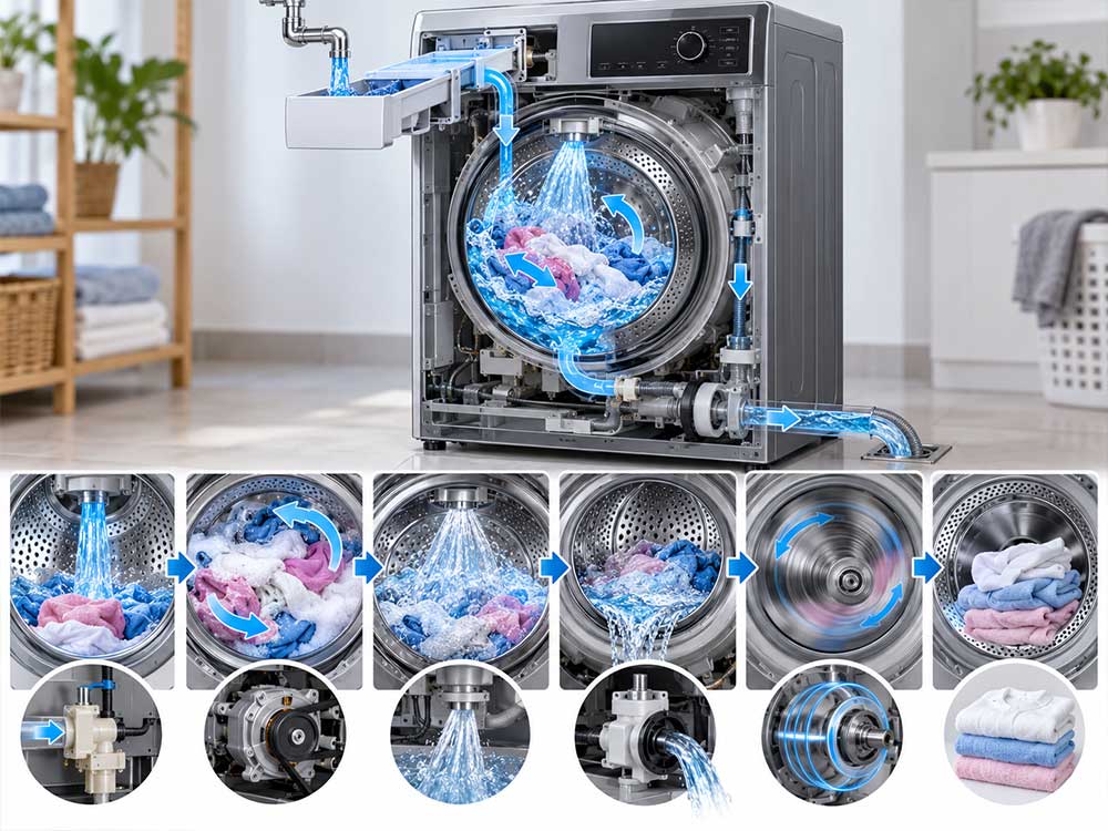 Máy giặt hoạt động theo nguyên lý nào?