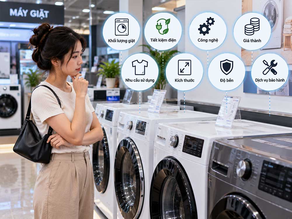 Nhà có 4 người nên mua máy giặt bao nhiêu kg?