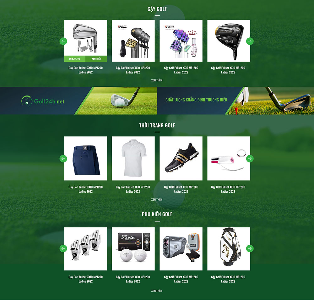 Thiết kế website Golf