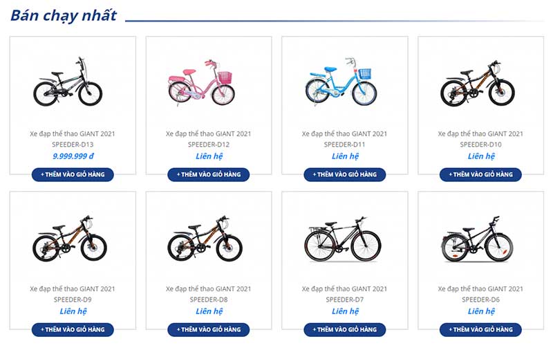 Thiết kế website xe đạp