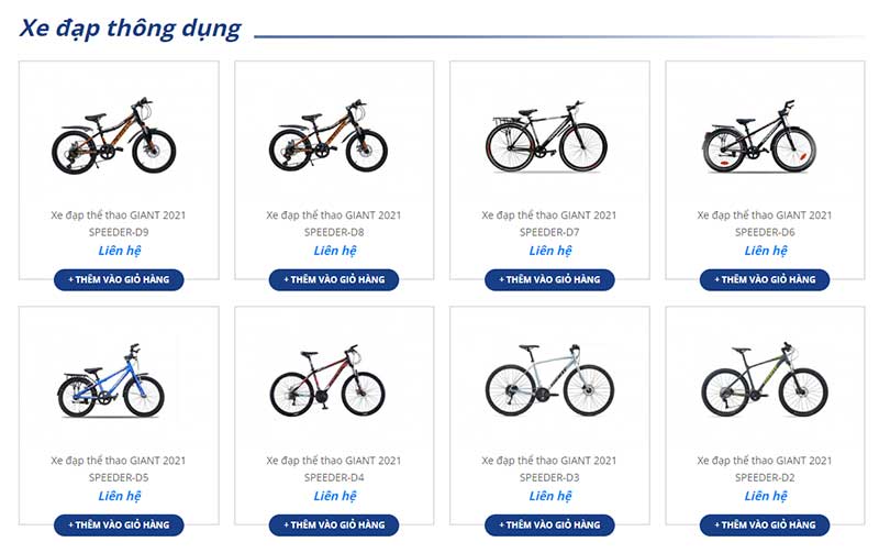 Thiết kế website xe đạp